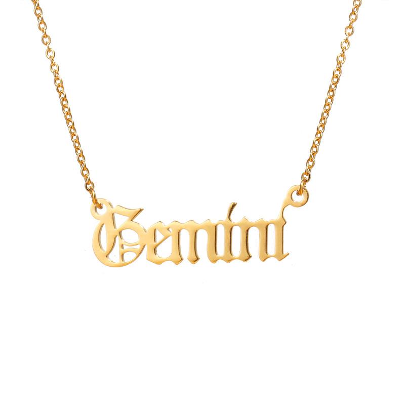 Collier Zodiac Old English Paris Flavor Gémeaux