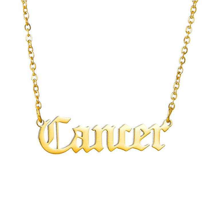 Collier Zodiac Old English Paris Flavor Cancer 